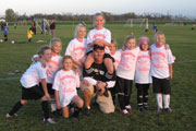 Scott Bratland with his daughter's soccer team.